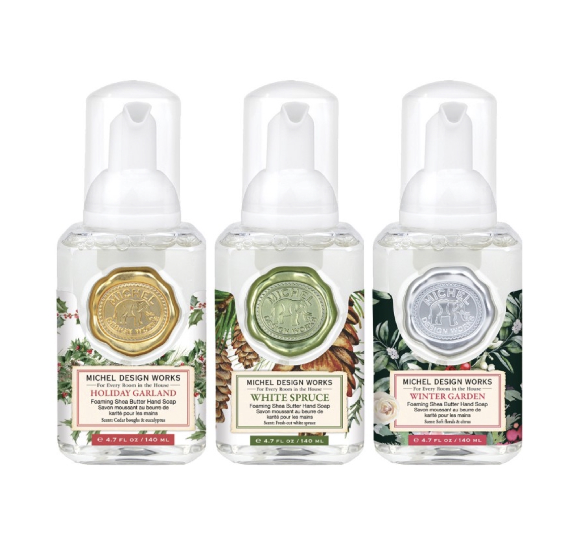 Michel Design Works WINTER WONDERLAND MINI FOAMING SOAP SET, Mini-Schaumseifen, 3er Set