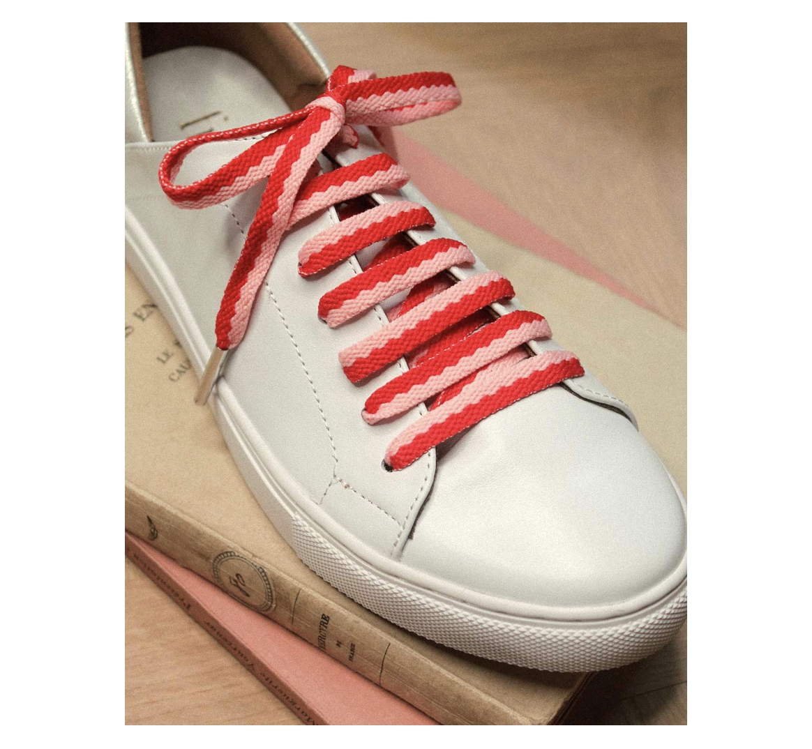 Lacets_Rouge_Rose_Schnursenkel_Froufrouz froufrouz TWO-TONE SHOELACES RED & PALE PINK, Schnürsenkel, Paar
