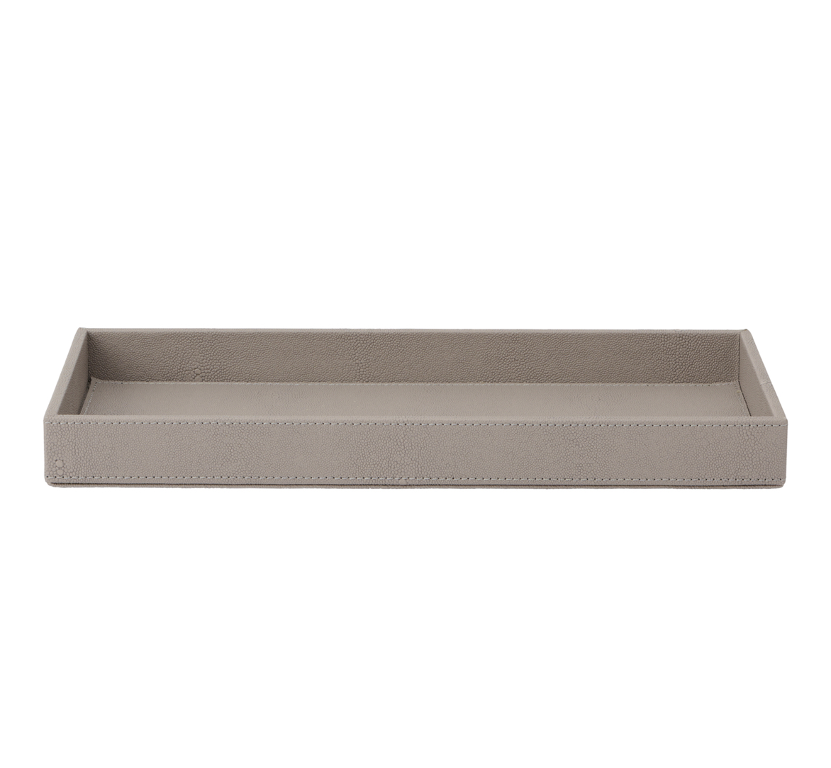 mojoo STING TRAY Tablett, Rochenoptik fawn hellbeige rechteckig 38 x 19 x 3,5 cm
