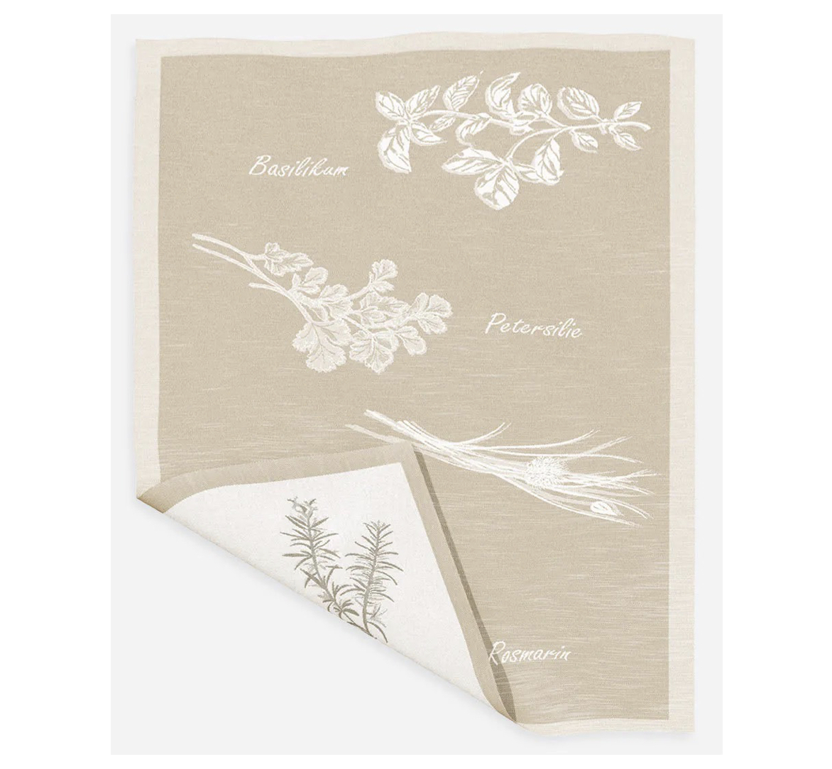 kuechenkraeuter_geschirrtuch_natur_eugen_-belh-r eugen ubelhör KÜCHENKRÄUTER KITCHEN TOWEL Leinen-/Baumwoll-Geschirrtuch, natur