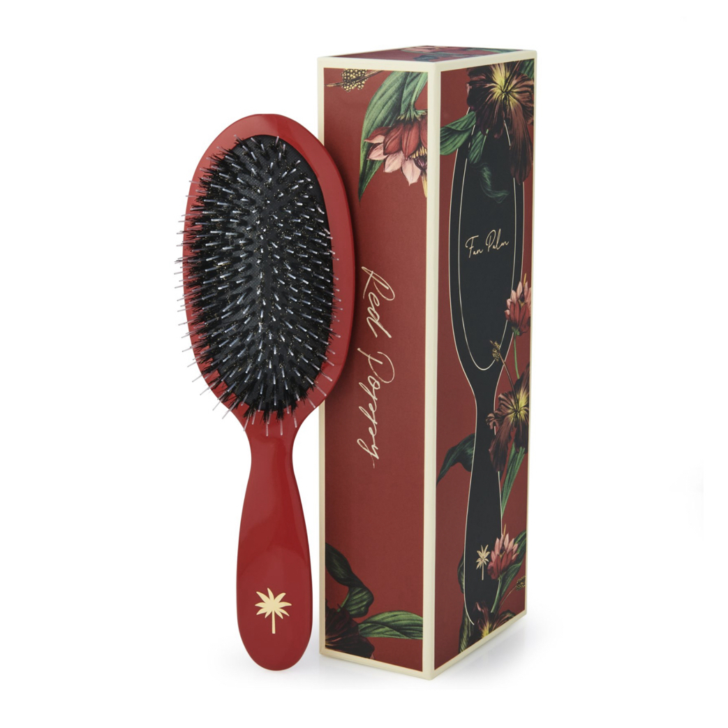 Fan Palm RED POPPY MEDIUM HAIR BRUSH Haarbürste (Medium)