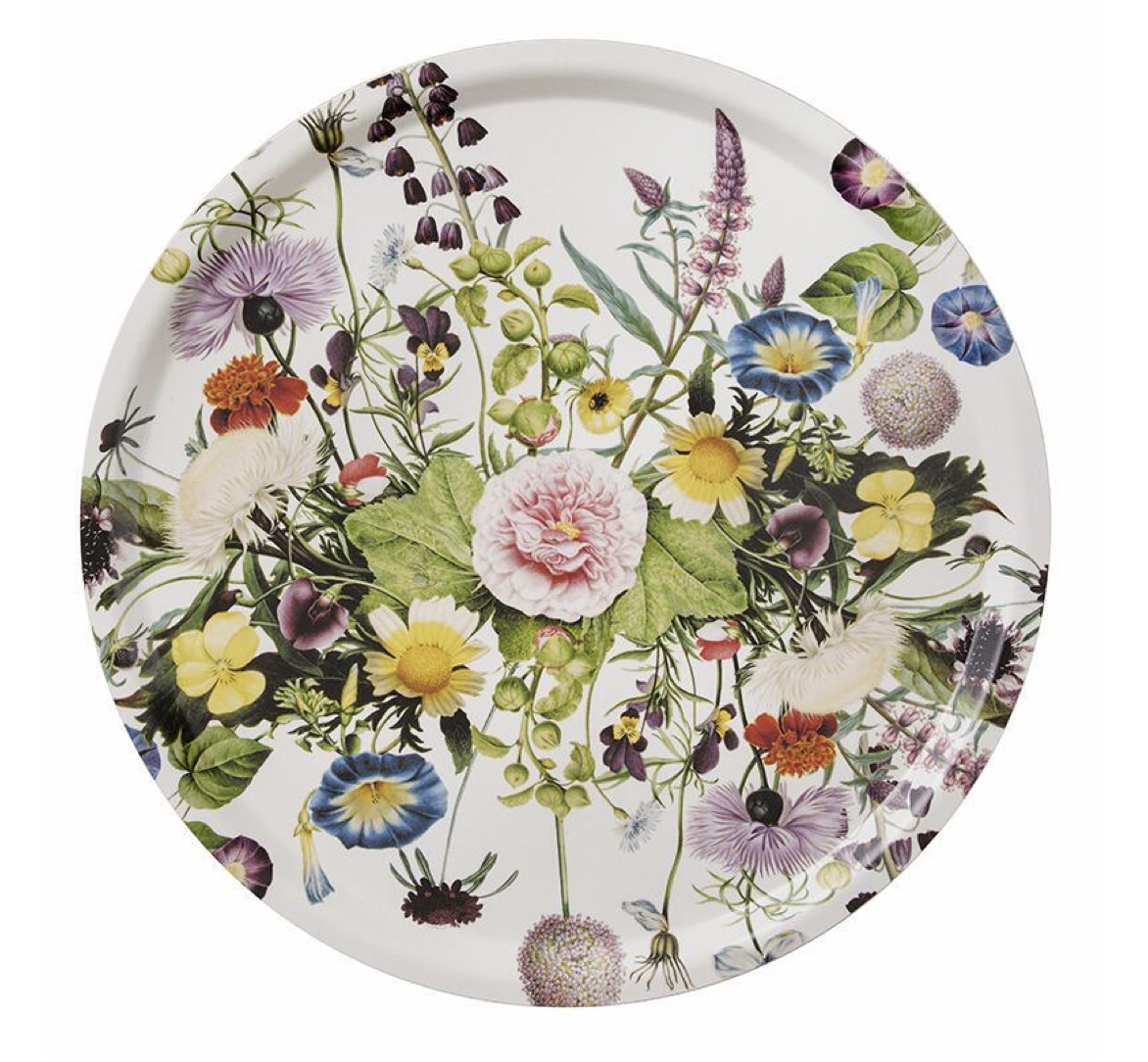 Flower_Garden_Serving_Tray_round_KoustrupCo Koustrup & Co FLOWER GARDEN SERVING TRAY Serviertablett, rechteckig Ø 38 cm