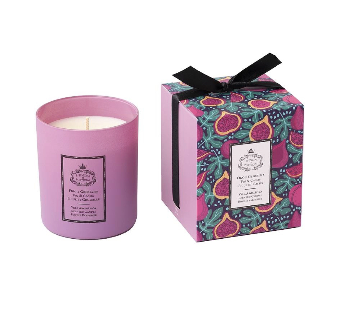Essências de Portugal FIG & CASSIS SCENTED CANDLE Duftkerze im Glas 100% veganes Wachs