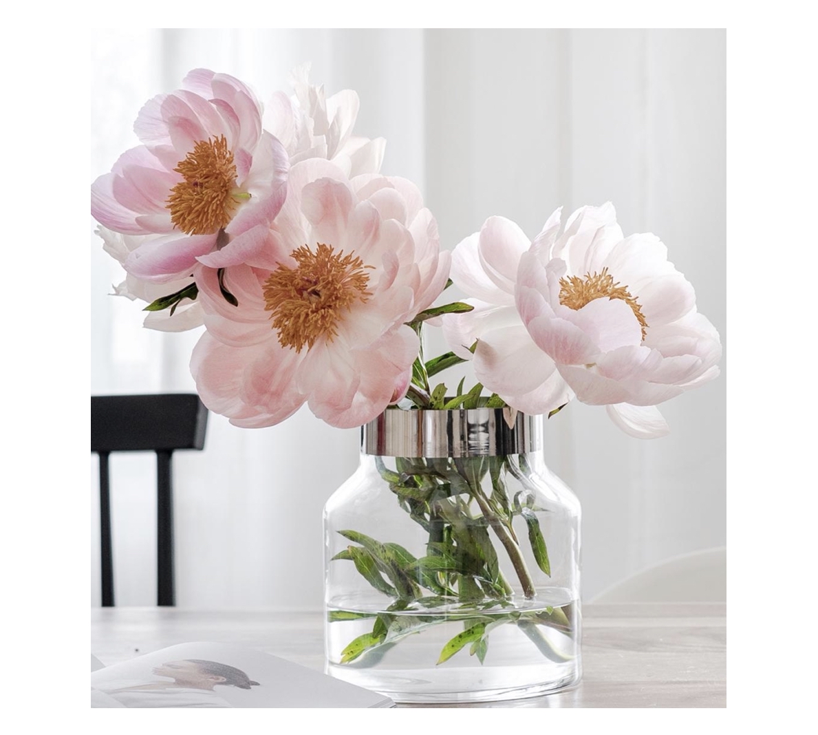 Gabi_Vase_Edzard1 Edzard GABI VASE Kristallglas-Blumenvase mit Platinrand