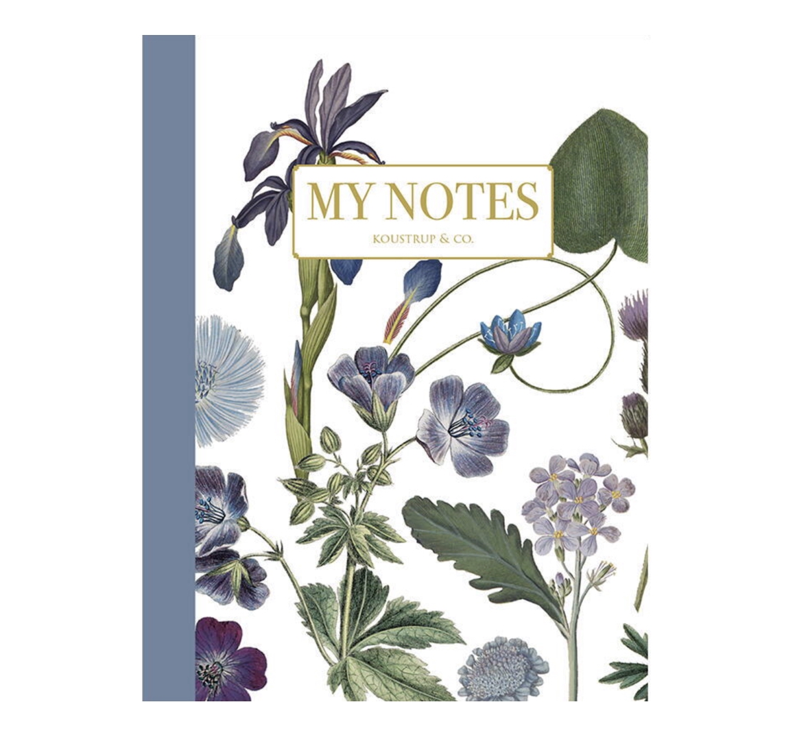 Koustrup & Co BLUE FLORAL NOTEBOOK Notizbuch