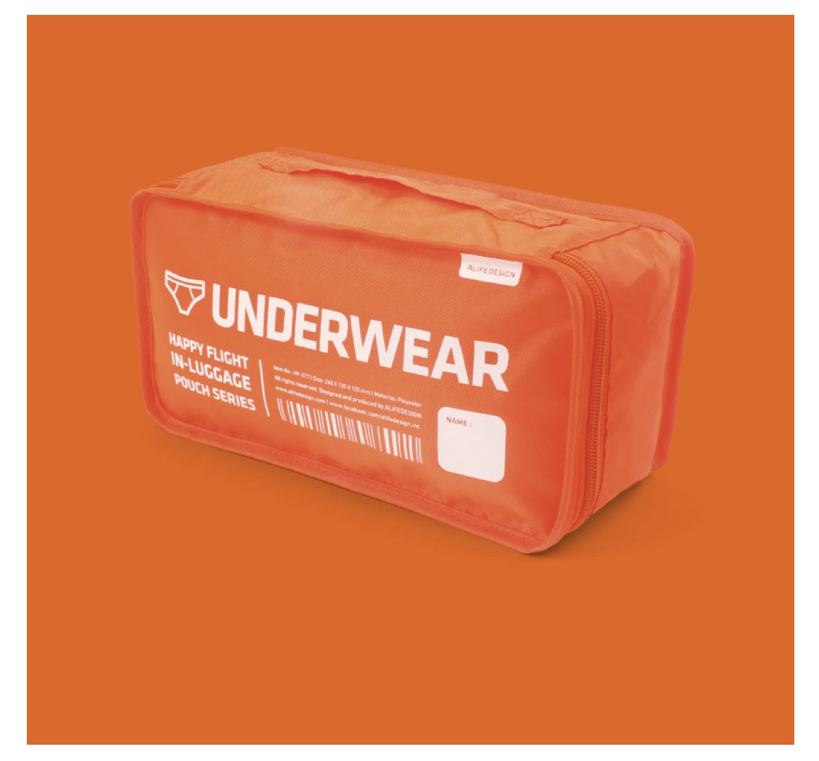 Underwear_Orange_In_Luggage_Unterw-sche_Beutel_orange_Alife Alife Design UNDERWEAR IN-LUGGAGE POUCH Beutel für Dessous Unterwäsche orange