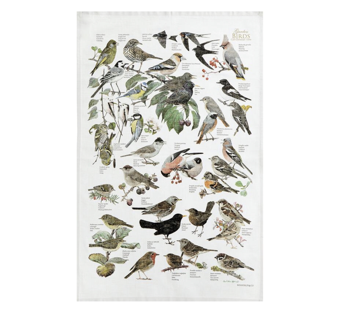 Koustrup & Co GARDEN BIRDS KITCHEN TOWEL Geschirrtuch, Bio-Baumwolle