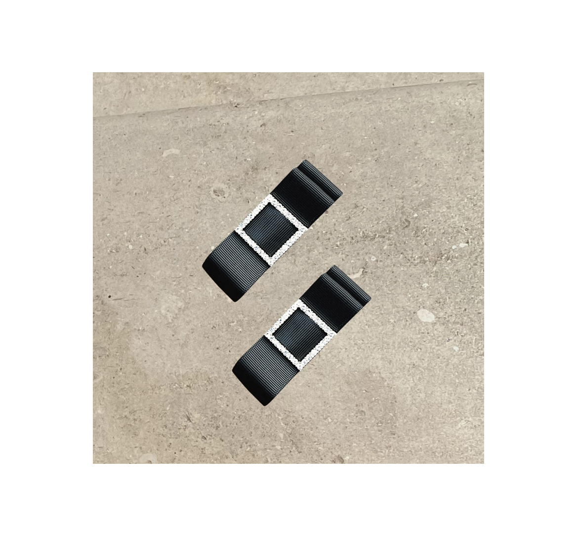 Black_Grosgrain_Ribbon-Diamante_Bow_Shoe_Clips_Alice_Bow Alice Bow GROSGRAIN RIBBON DIAMANTE BOW SHOE CLIPS, Schuhschmuck, Paar schwarz