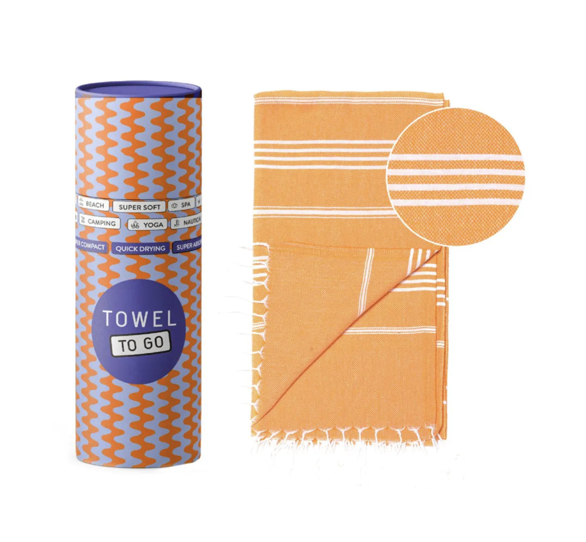 Ipanema_Tuch_Orange_Towel_To_Go2 Towel To Go IPANEMA BEACH TOWEL ORANGE, Strandtuch in Geschenkbox