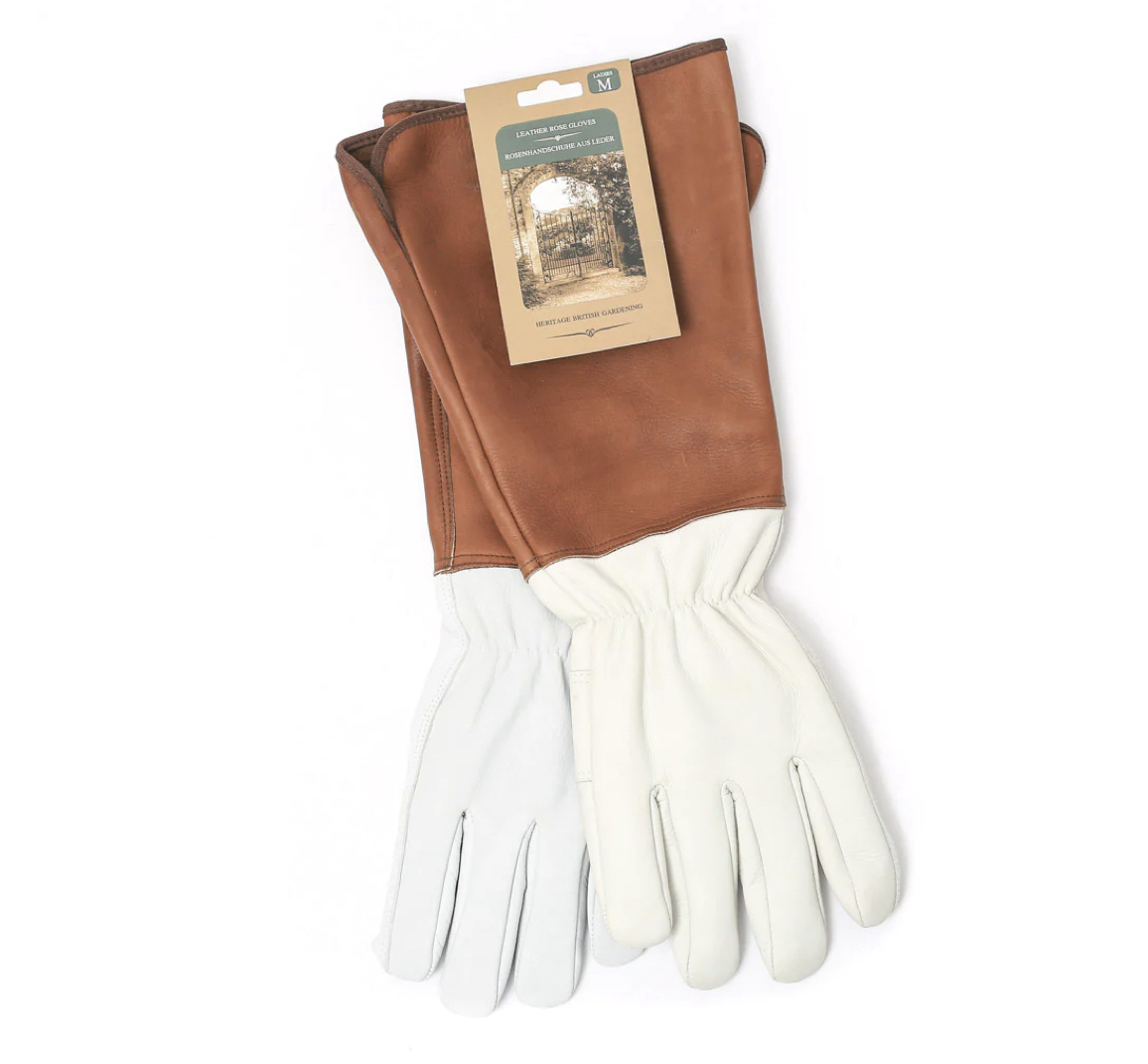 The Great British Garden Company LEATHER ROSE GLOVES W/ SLEEVE Leder-Rosenhandschuhe, Damen