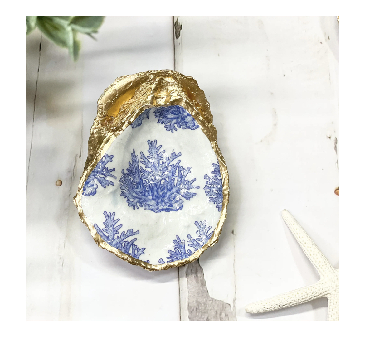 Vintage_Coral_Oyster_Alison_Brooke Alison Brooke Designs VINTAGE CORAL OYSTER TRINKET DISH Austern-Schmuckschale