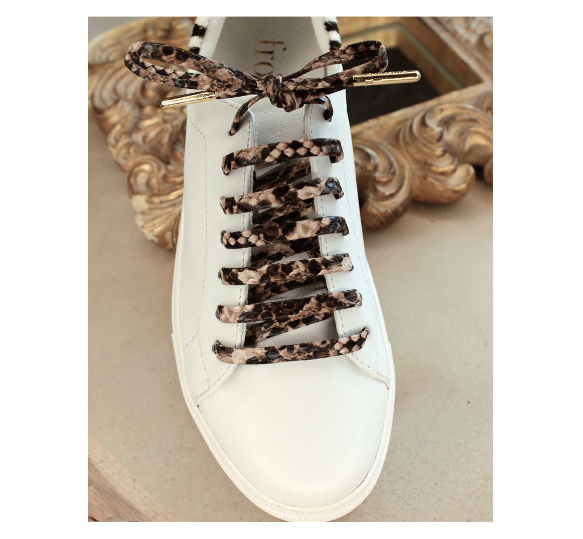 froufrouz PYTHON SHOELACES TAN, Python-Schnürsenkel, Paar