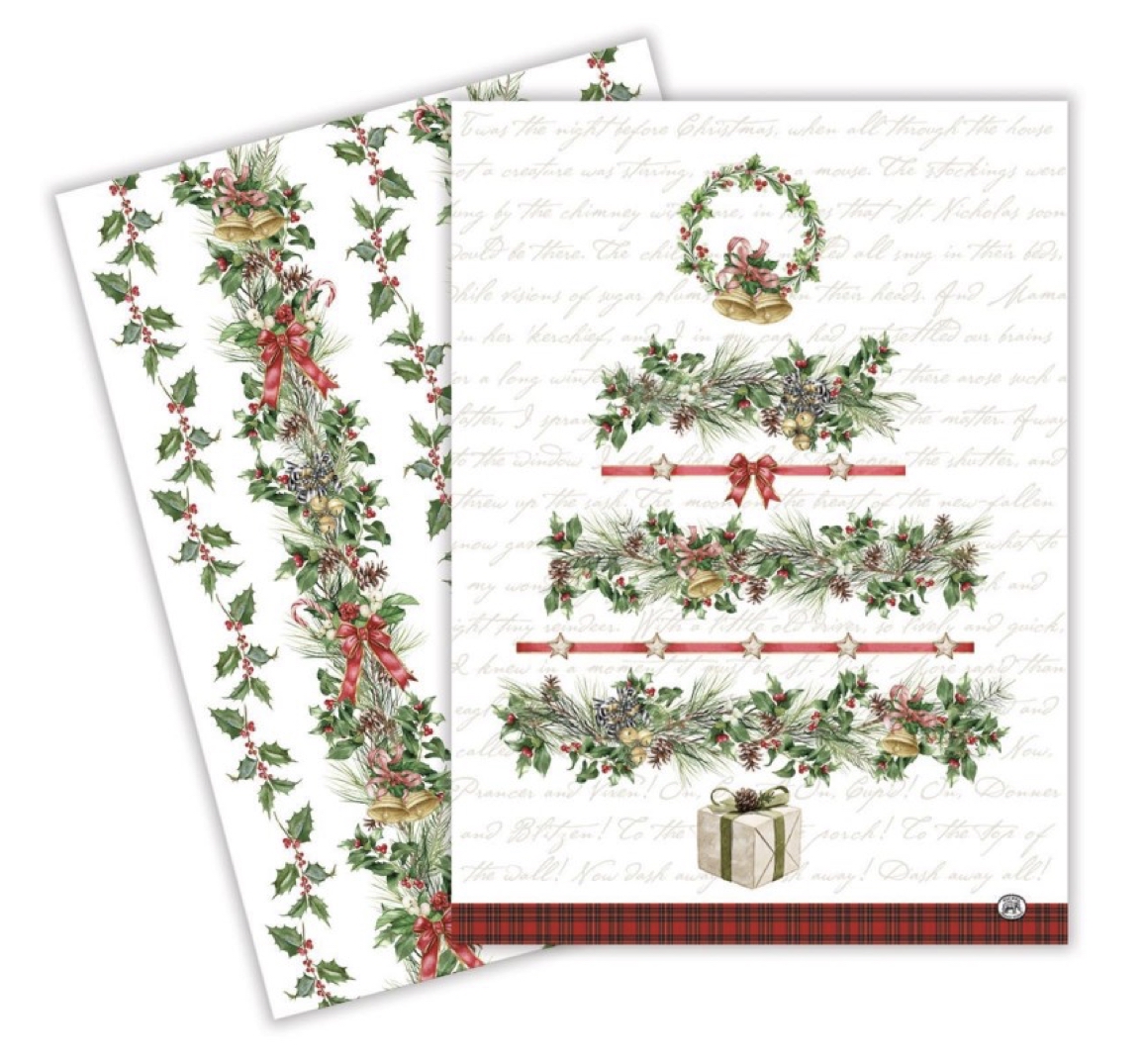 Michel Design Works HOLIDAY GARLAND KITCHEN TOWEL (Pack of 2) Baumwoll-Geschirrtuch (2er Pack)