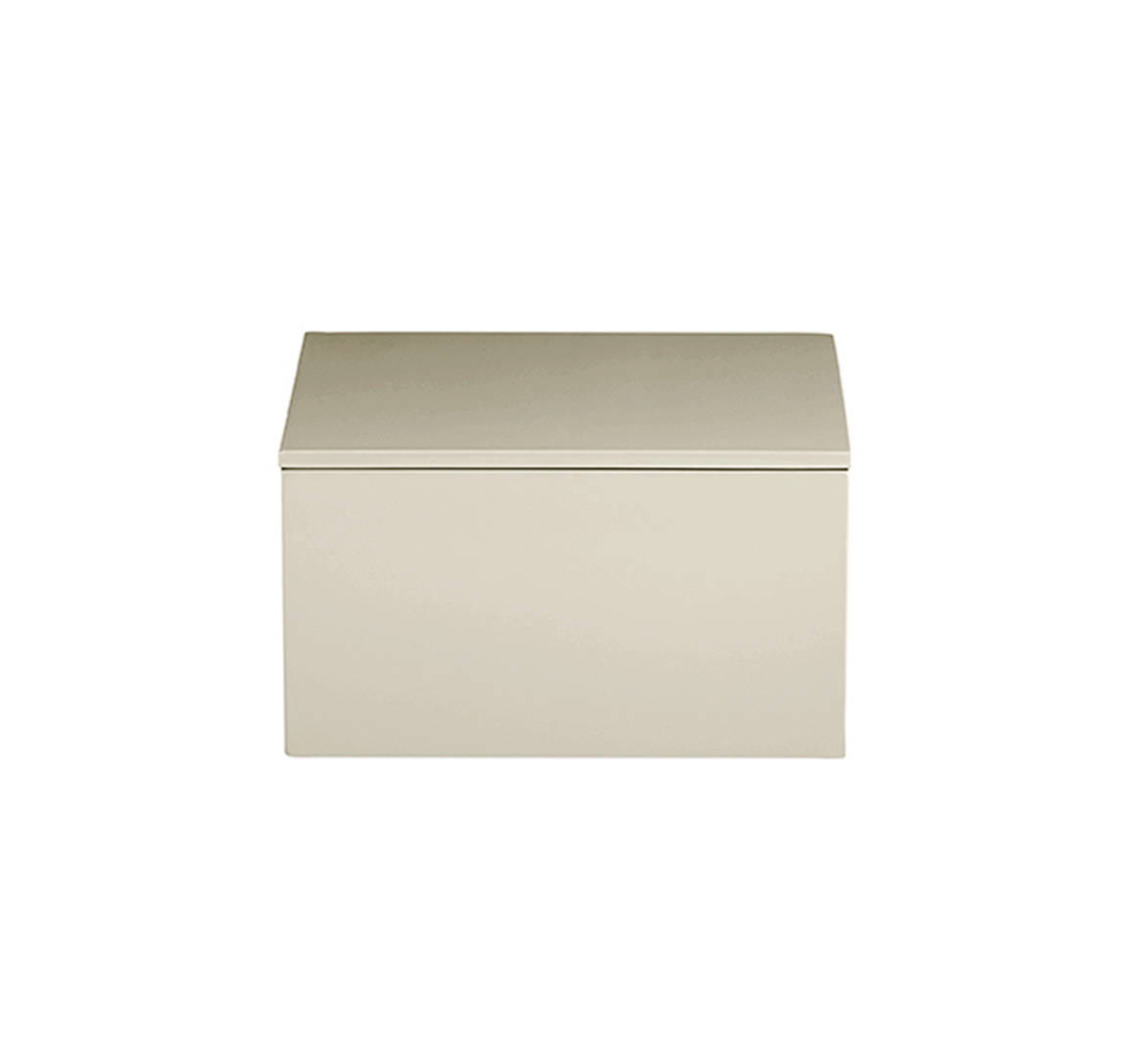 Latte_Lux_Box_Deckel_19_19_10-5_070757_mojoo mojoo LUX BOX WITH LID Lackbox mit Deckel, latte/creme (19 x 19 x 10,5 cm)