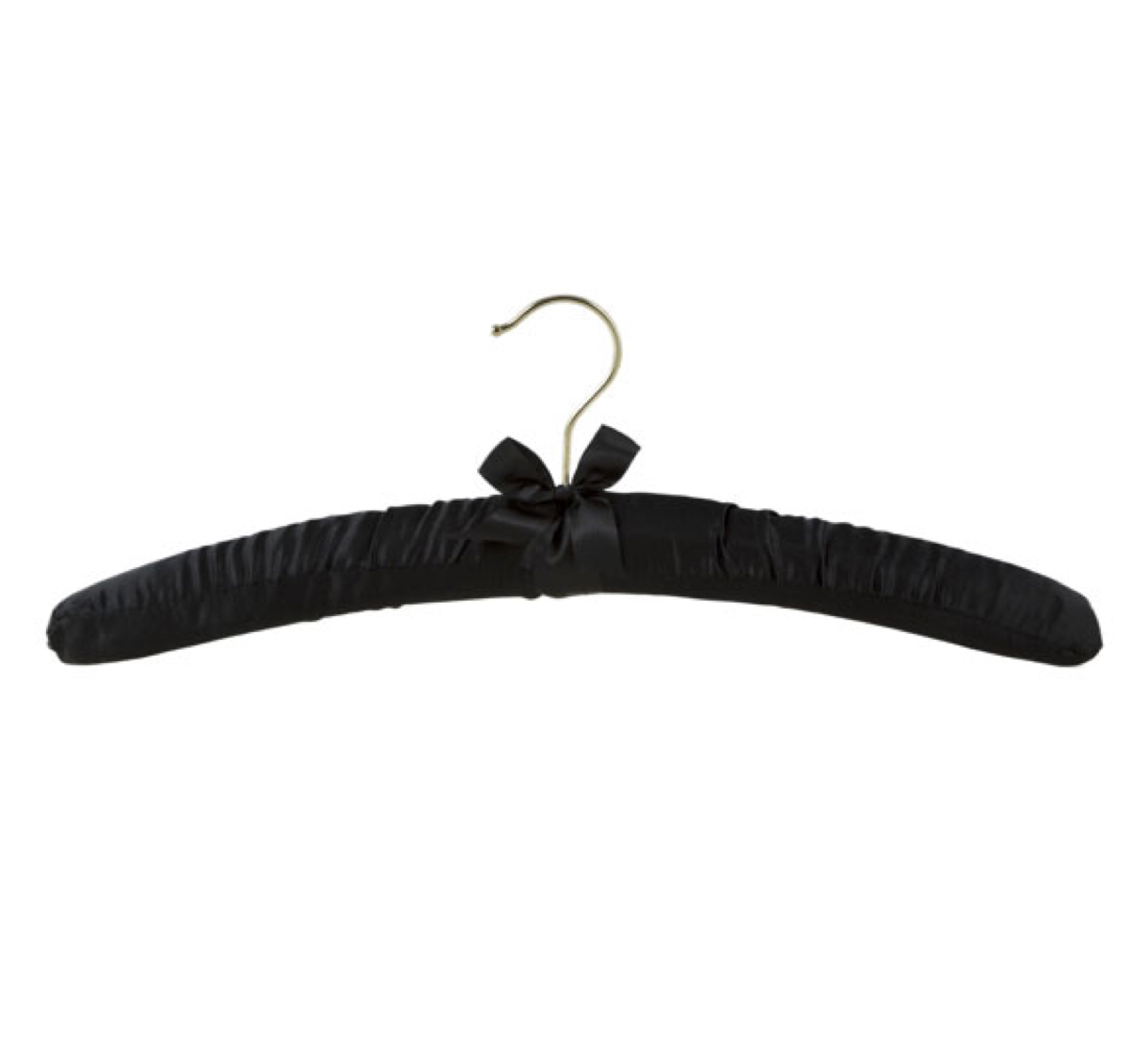 PADDED CLOTHES HANGERS Satin-Kleiderbügel, 41cm (Multi-Pack, schwarz, gepolstert)