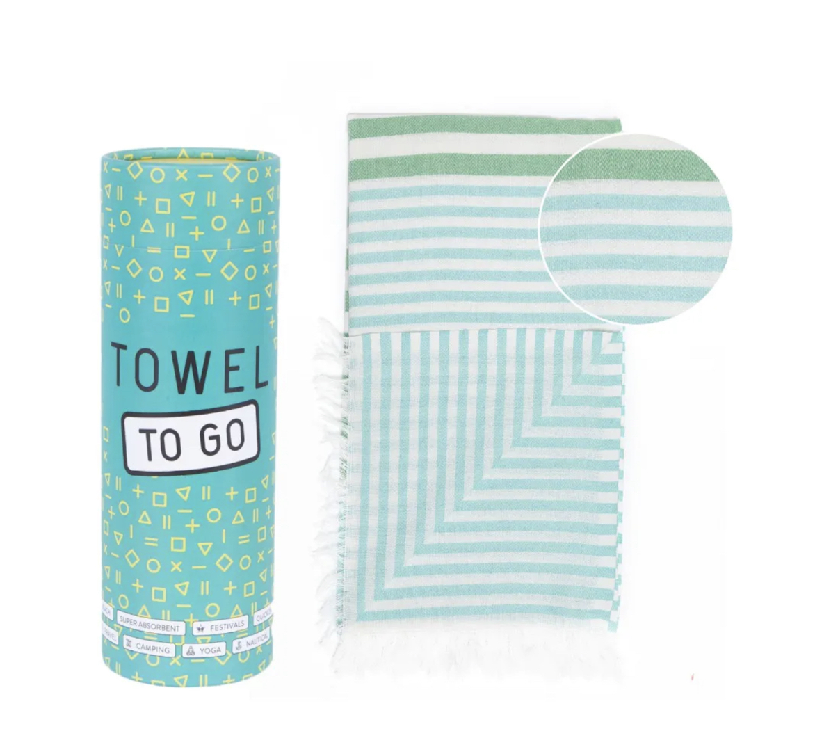 Bali_Tuch_T-rkis_Towel_To_Go2 Towel To Go BALI BEACH TOWEL TURQUOISE, Strandtuch in Geschenkbox