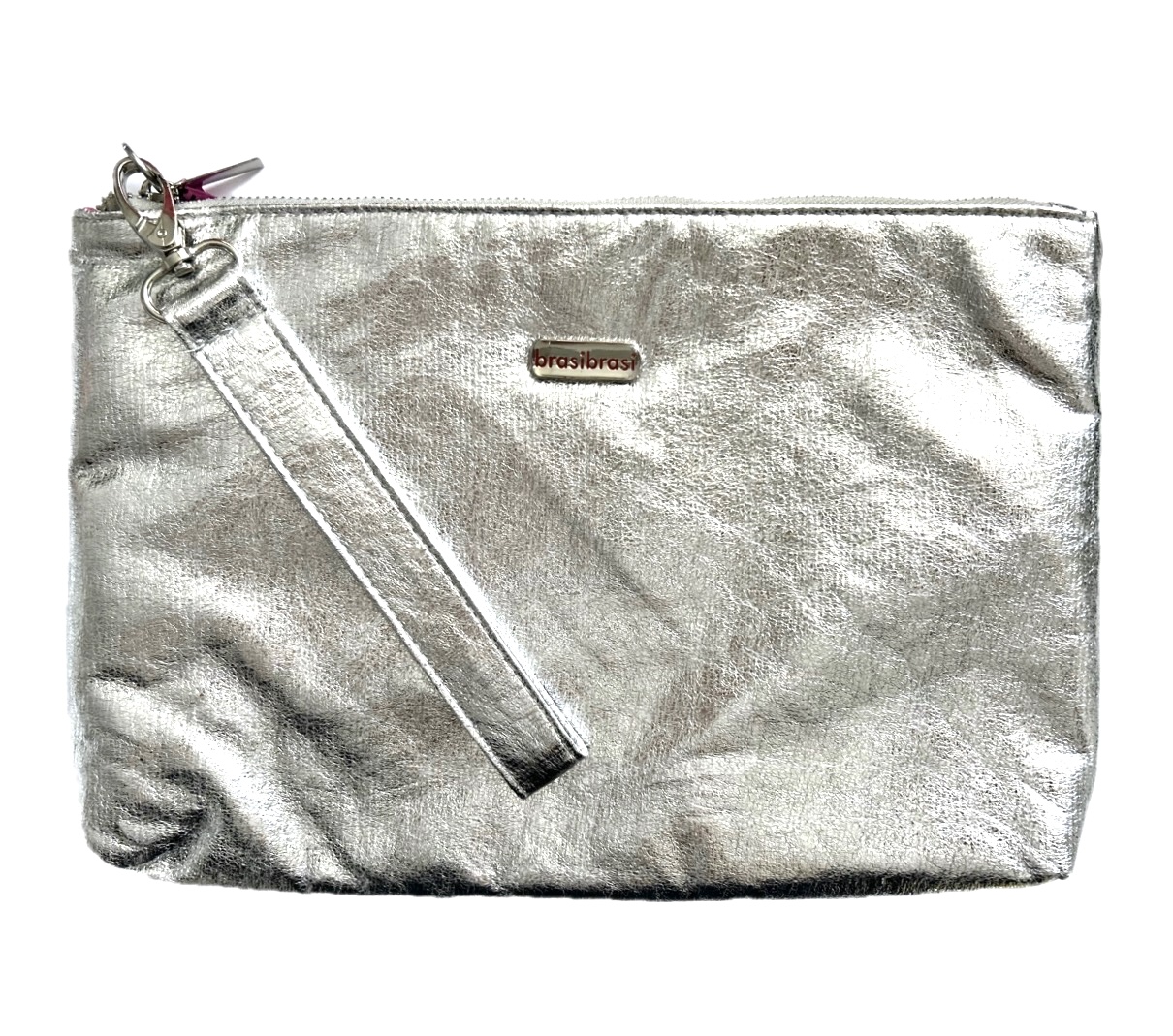 brasibrasi® CLUTCH GLITTER Clutch-Tasche Kulturbeutel Innentasche silber