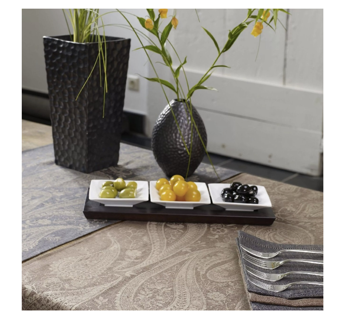 Paisley_Tischl-ufer_Braun_Natural_50_150_Ju-Lein Ju-Lein PAISLEY LINEN TABLE RUNNER Leinen Tischläufer, braun naturbeige 150 x 50 cm