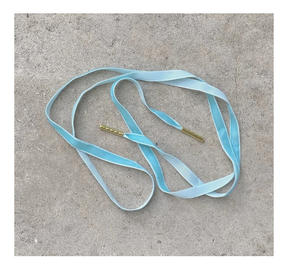 Shoe_Lace_Velvet_Sea_Blue_Alice_Bow Alice Bow VELVET SHOELACES, Samt-Schnürsenkel, Paar Sea Blue