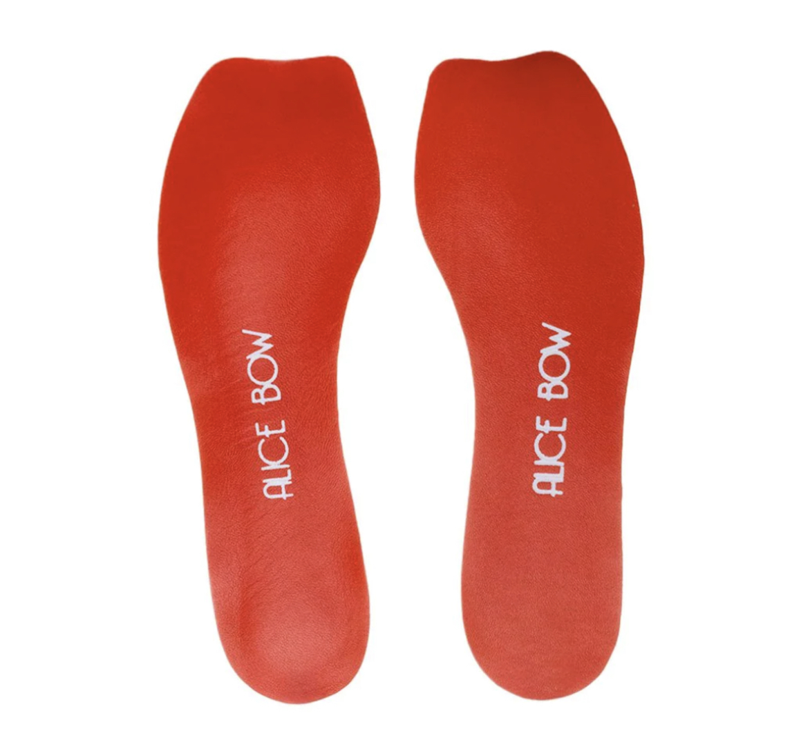 Alice Bow INSOLES for HIGH HEELS & FLATS Leder-Einlegesohlen Orange Bougainvillea