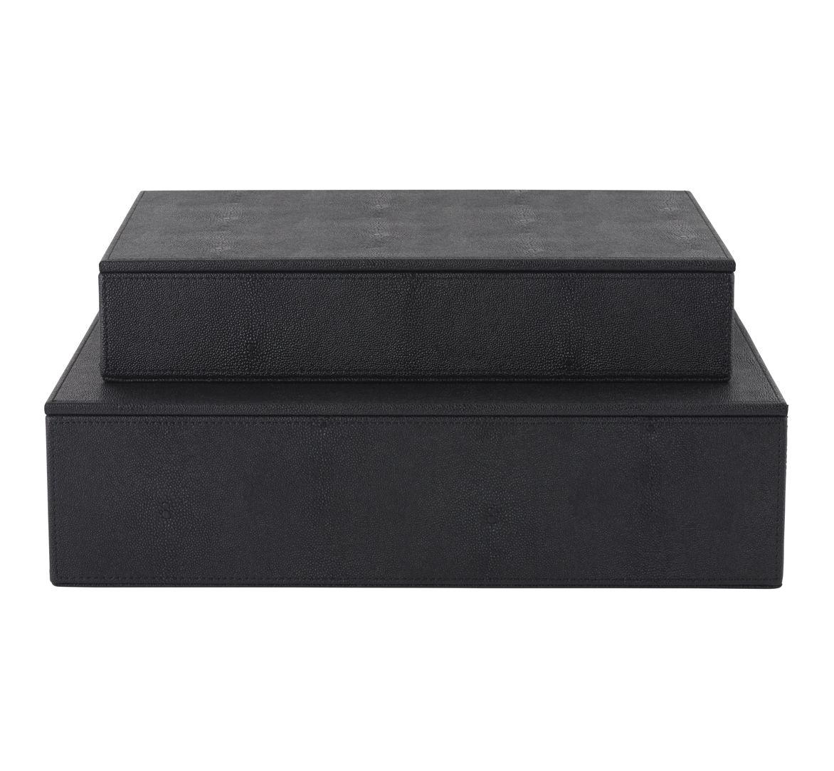 mojoo STING STORAGE BOX with LID, SET OF 2  Aufbewahrungsbox mit Deckel, 2er Set, black