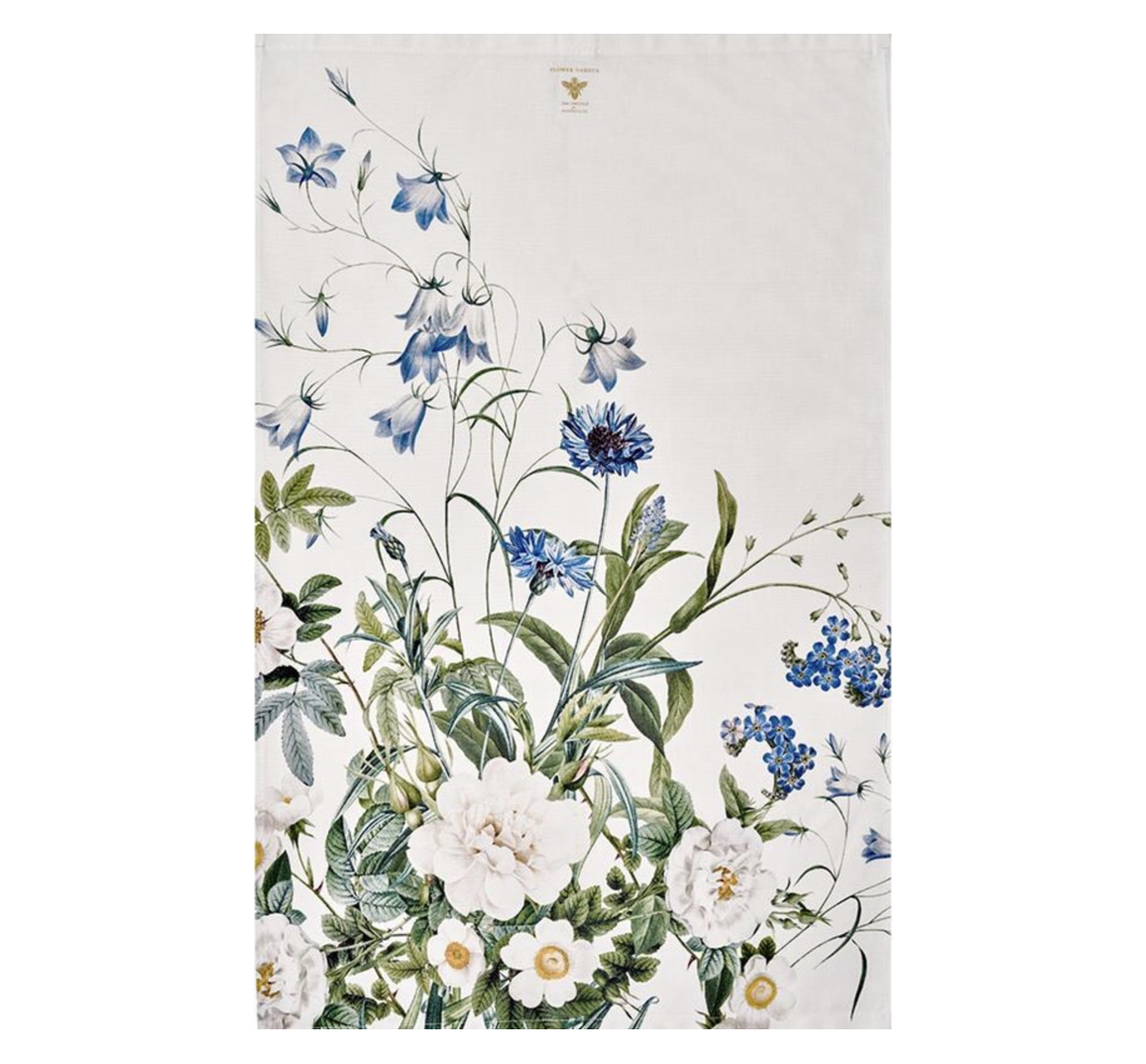Koustrup & Co BLUE FLOWER GARDEN KITCHEN TOWEL Geschirrtuch, Bio-Baumwolle