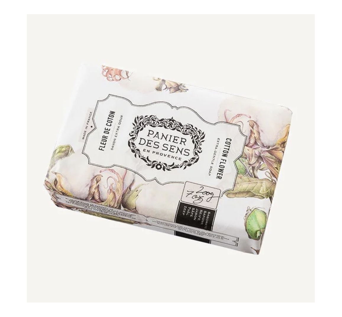 Cotton_Flower_Baumwollbluete_Bar_Soap_feste_Seife_Panier_des_Sens Panier des Sens COTTON FLOWER SOAP Baumwollblüte Seife für Hände und Körper 200g
