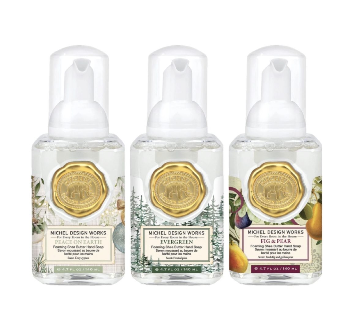 Michel Design Works SEASON'S GREETINGS MINI FOAMING SOAP SET, Mini-Schaumseifen, 3er Set