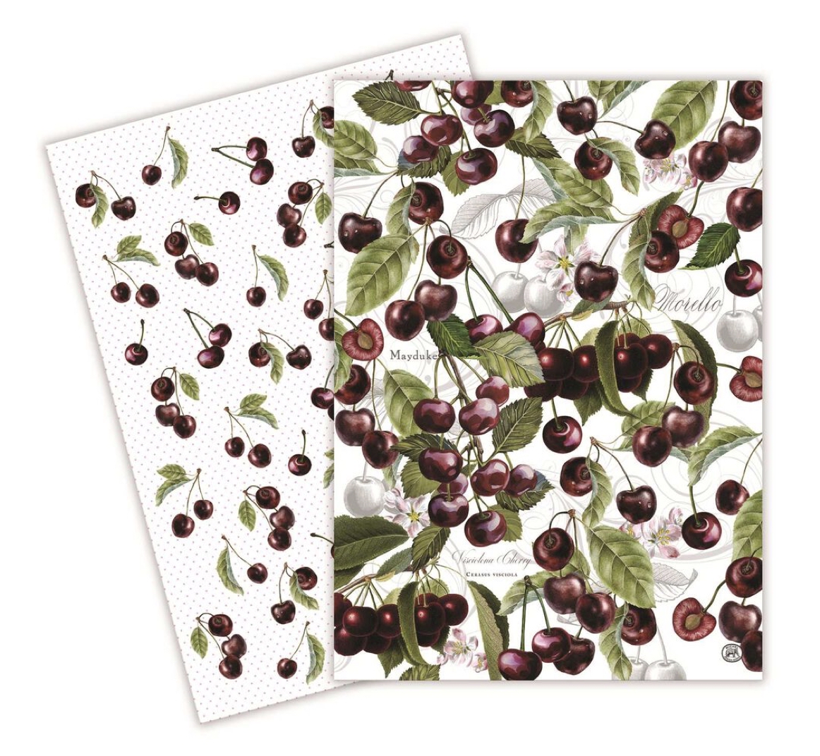 Michel Design Works DARK CHERRY KITCHEN TOWEL (Pack of 2) Baumwoll-Geschirrtuch (2er Pack)