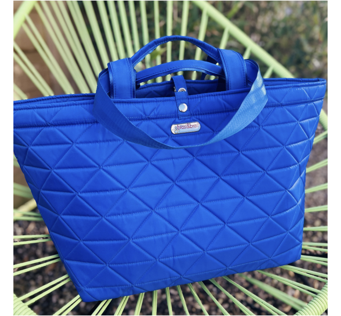 half_nylon_stepp_royal_blau_tasche Brasi Brasi HALF NYLON XL Gesteppte Tasche blau