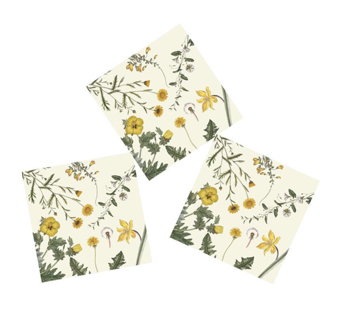 Koustrup & Co FLORA DANICA YELLOW NAPKINS 3-lagige Servietten (20er Pack)