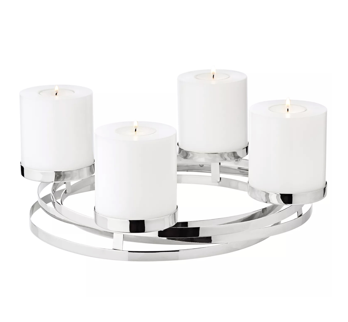 Edzard ANNABEL ADVENT WREATH Adventskranz rund Edelstahl Durchmesser 34 cm Stumpenkerzen