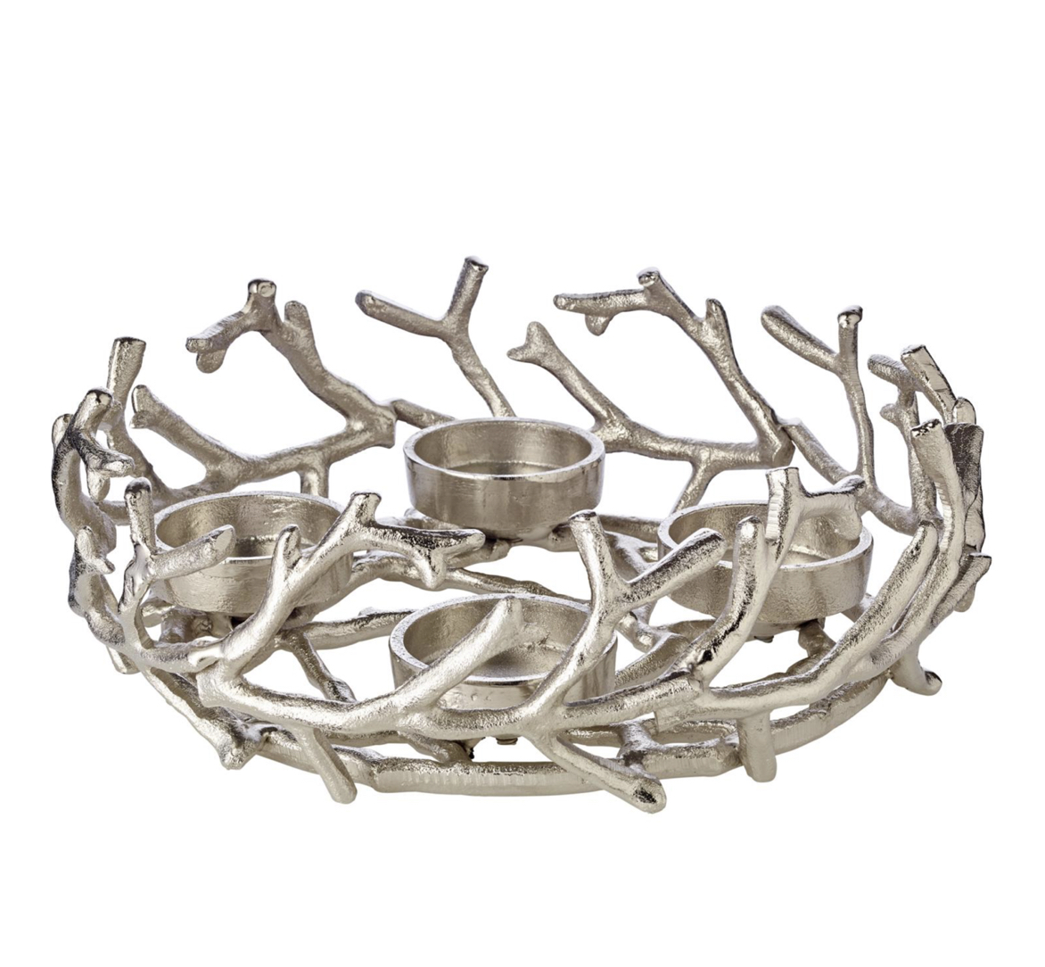 Porus_Adventskranz_32_cm_Edzard2 Edzard PORUS ADVENT WREATH Adventskranz rund Edelstahl Durchmesser 32 cm