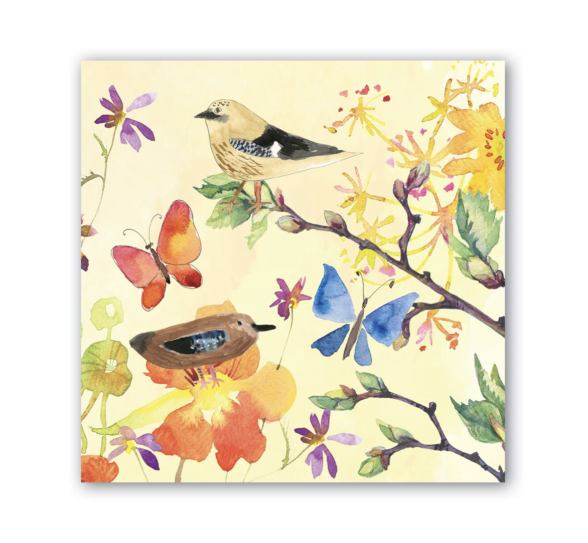 NAPL371_Birds_Butterflies_Lunch_Servietten Michel Design Works BIRDS & BUTTERFLIES Napkins Servietten