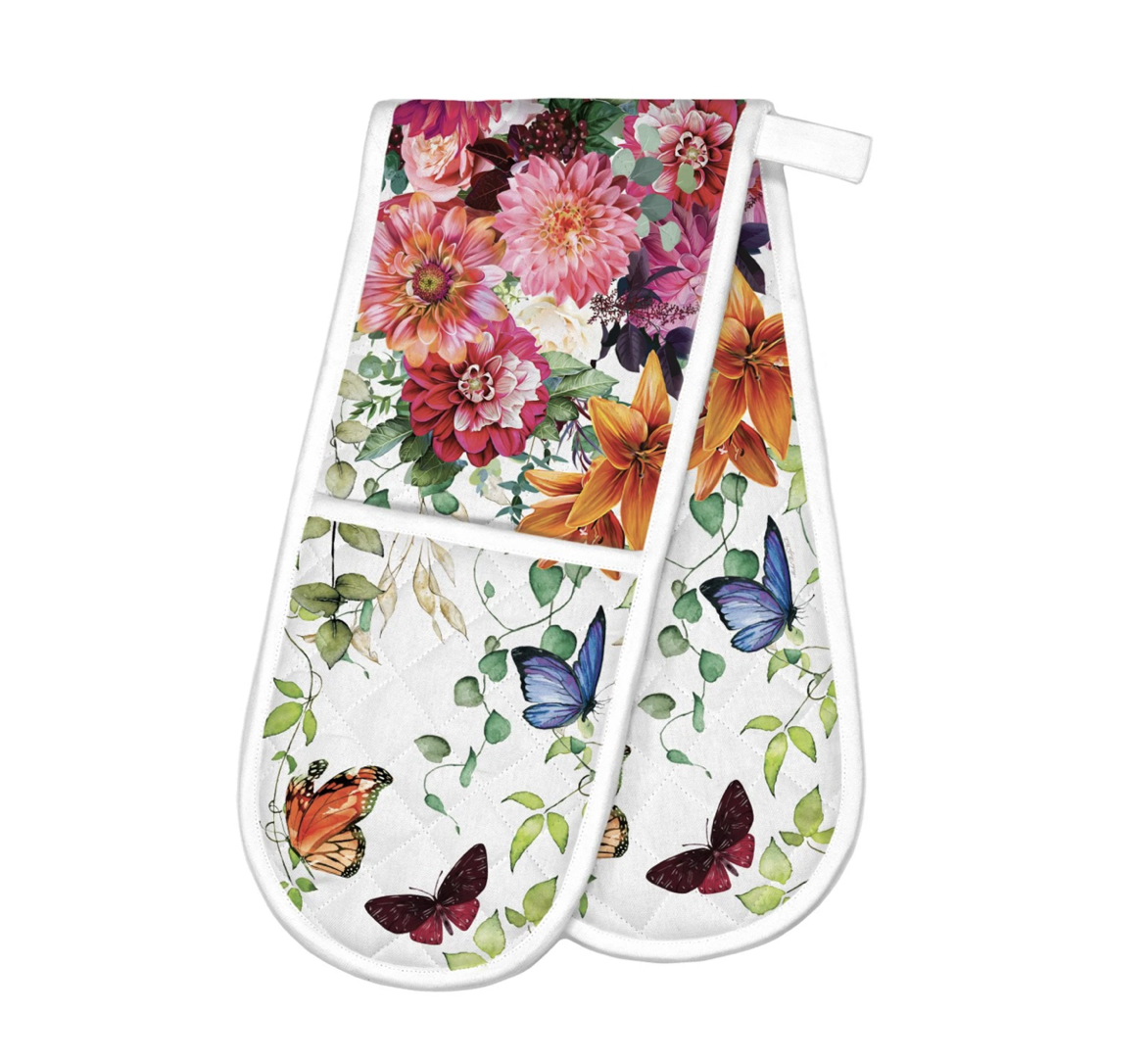 ADOM355_Sweet_Floral_Melody_Double_Oven_Gloves_MDW Michel Design Works SWEET FLORAL MELODY DOUBLE OVEN GLOVE Doppel-Ofenhandschuhe