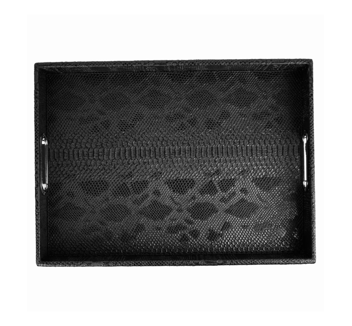 Python_Tray_Black_Signature_Home_new Signature Home Collection Tablett Reptilprint Python schwarz