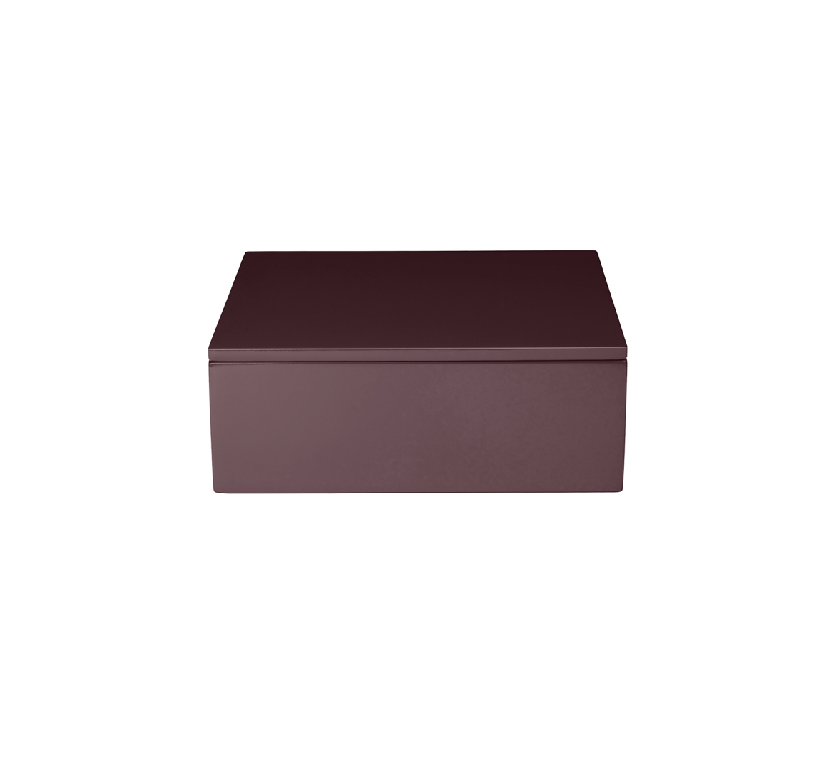 Burgundy_Lux_Box_Deckel_19_19_7_070772_mojoo mojoo LUX BOX WITH LID Lackbox mit Deckel, burgundy/weinrot 19 x 19 x 7 cm