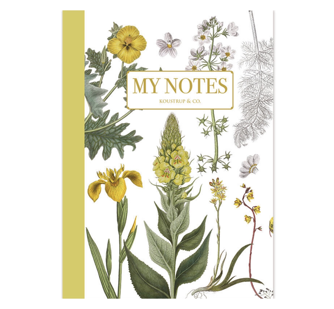 Koustrup & Co YELLOW FLORAL NOTEBOOK Notizbuch