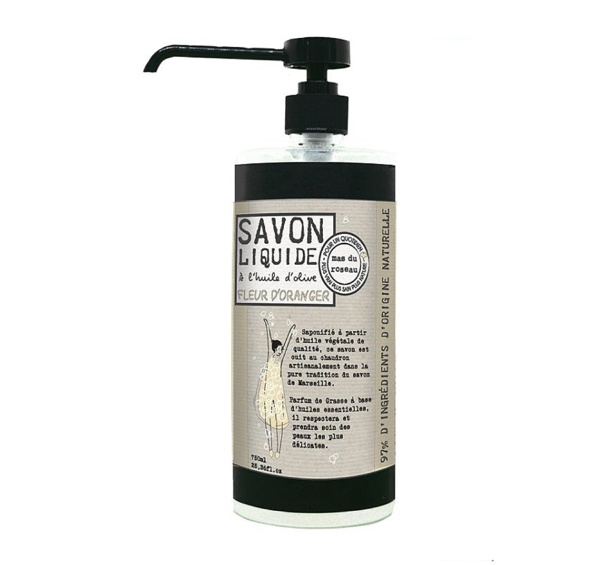 Mas du Roseau NEROLI LIQUID SOAP Flüssigseife für Hände/Körper 750ml