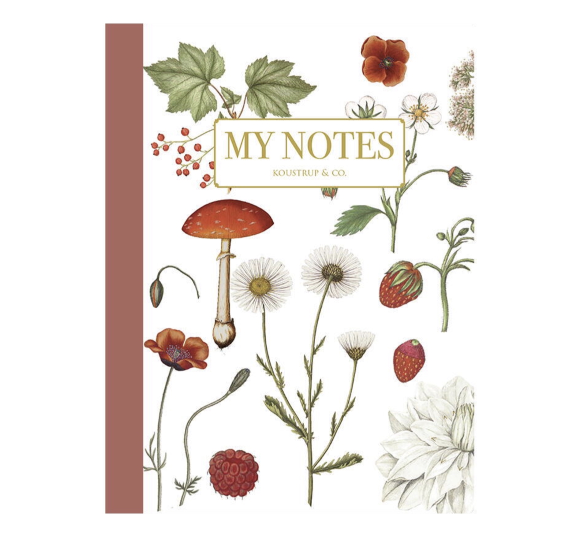 Koustrup & Co RED FLORAL NOTEBOOK Notizbuch