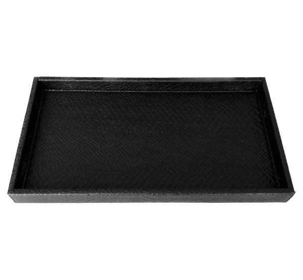 Signature Home Collection PYTHON VANITY TRAY Reptiloptik-Tablett, schwarz