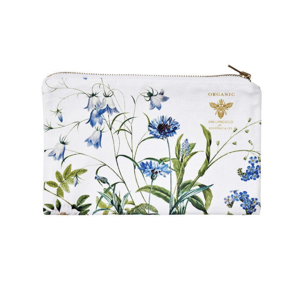 Koustrup & Co BLUE FLOWER GARDEN COSMETIC BAG FLAT Kosmetiktasche, Bio-Baumwoll