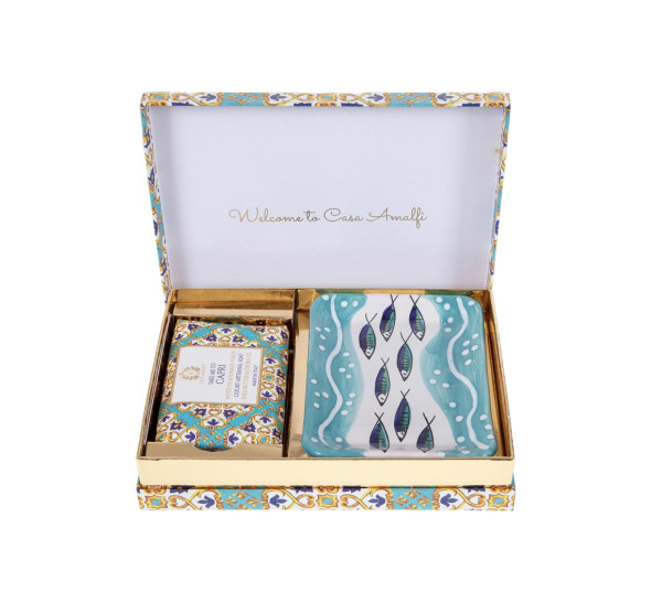 Casa Amalfi TAKE ME TO CAPRI GIFT BOX Seife / Keramik-Seifenschale Geschenkset