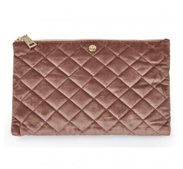 Fan Palm QUILTED VELVET CLUTCH VINTAGE ROSE Samt-Beutel