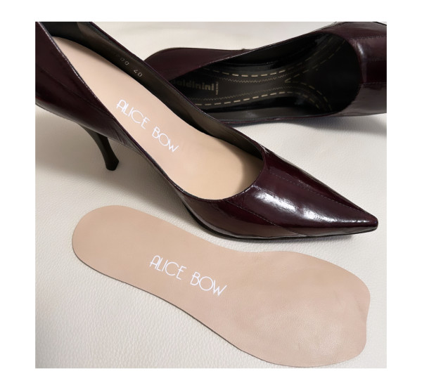 Alice Bow INSOLES for HIGH HEELS & FLATS Leder-Einlegesohlen Soft Sand