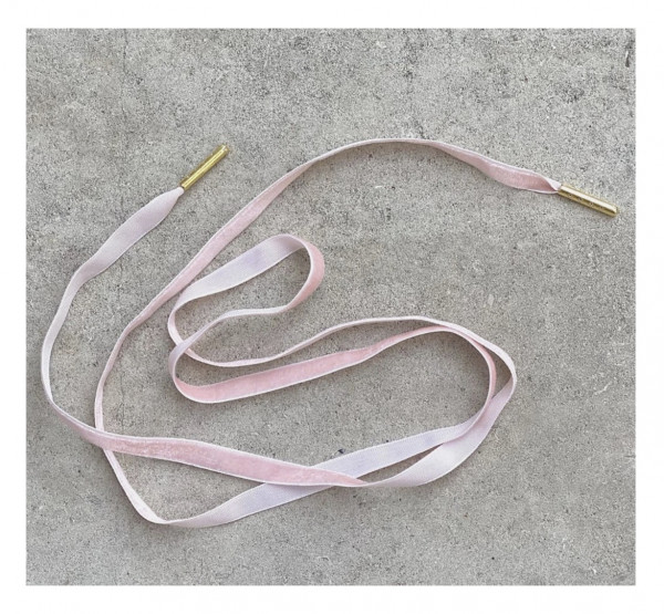 Alice Bow VELVET SHOELACES, Samt-Schnürsenkel, Paar Pink Blush