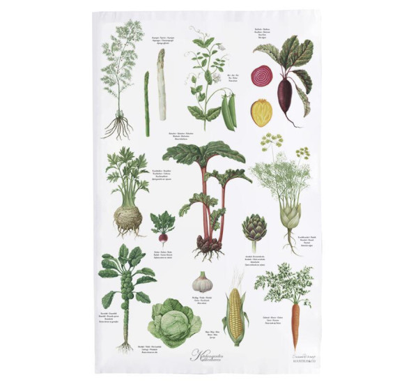 Koustrup Co VEGETABLE GARDEN KITCHEN TOWEL Geschirrtuch, Bio-Baumwolle