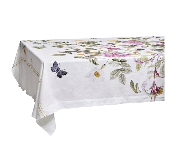 Koustrup Co ROSE FLOWER GARDEN TABLECLOTH extra-lange Tischdecke, Leinen