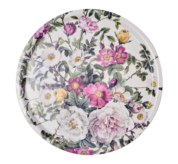 Koustrup Co ROSE FLOWER GARDEN SERVING TRAY Serviertablett, rund diameter 38 cm