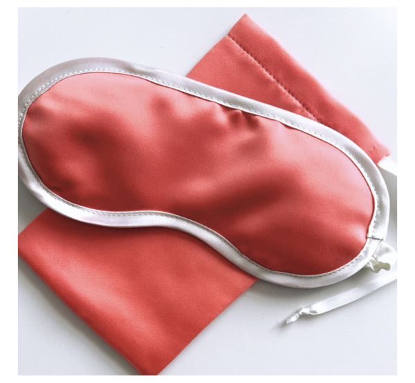 Katrin Leuze SATIN EYE MASK & CASE Schlafmaske & Etui Lachs